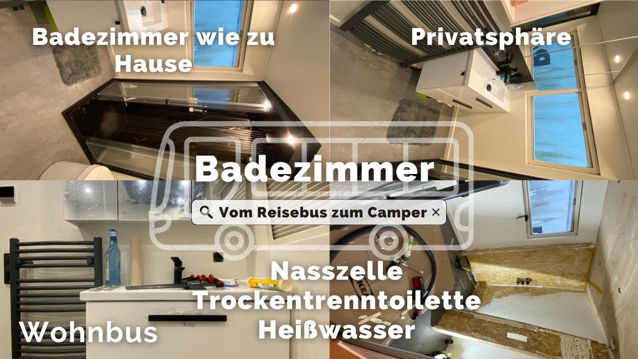 Ein erstaunliches 3,06 m2 Badezimmer im Wohnbus. Unser modernes Badezimmer im Wohnmobil