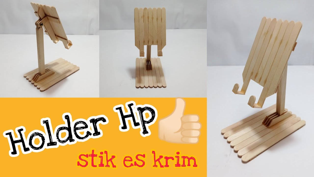 Ide Kreatif Holder Hp dari Stik Es Krim || DeF Channel #diy #holderhp #standhp