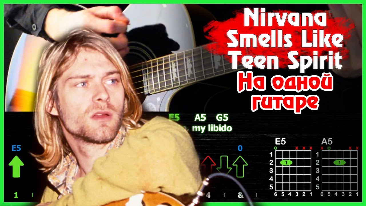 🎸 Nirvana - Smells Like Teen Spirit на гитаре: БЫСТРЫЙ РАЗБОР с графикой! Играю от начала до конца 🤘