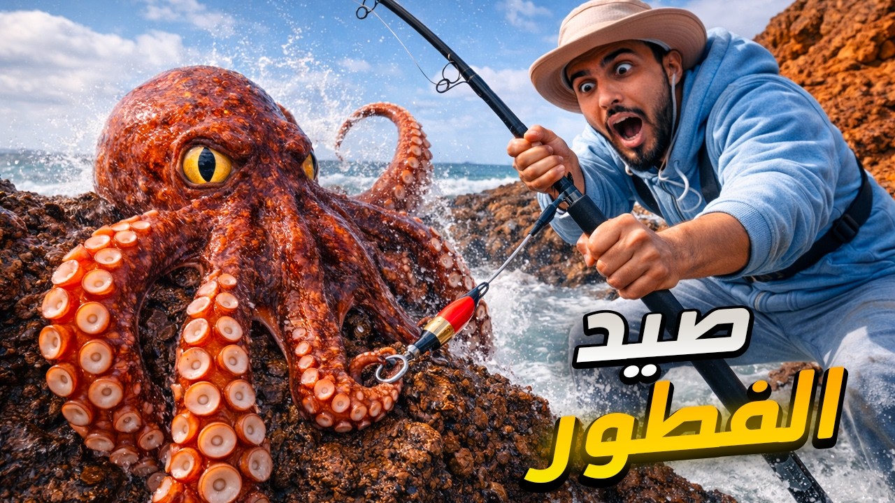 تحدي صيد الفطور فالبحر 🌊 طبخت وجبة ساخنة