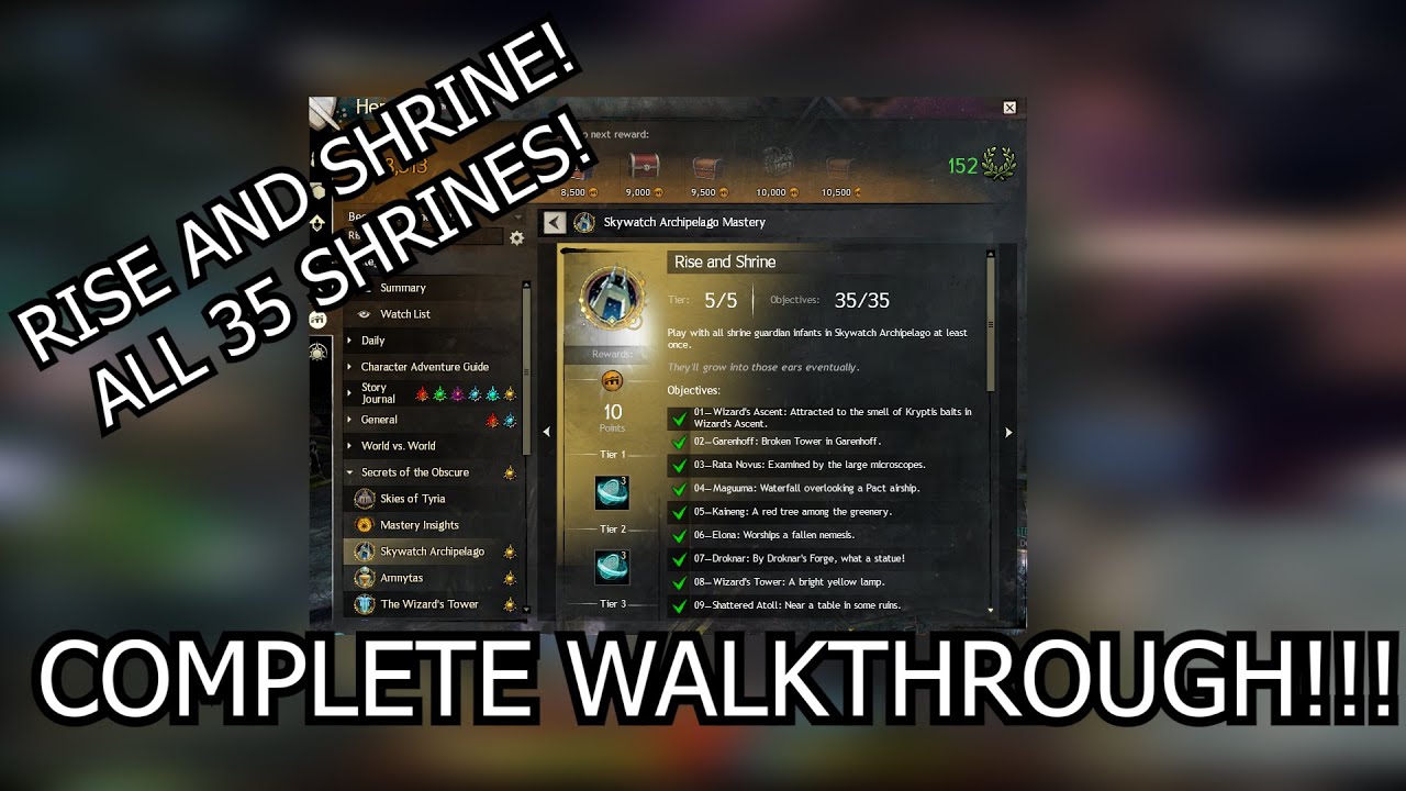 Guild Wars 2: Rise and Shrine (Secrets of the Obscure Achievement)
