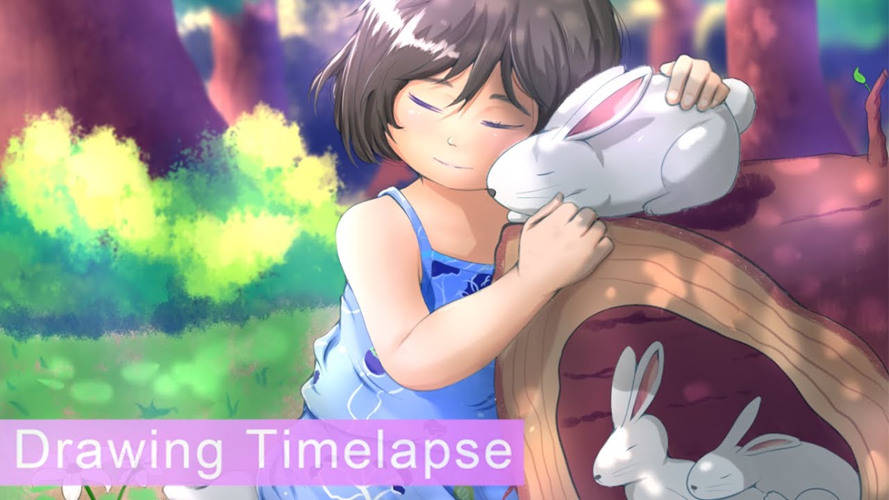 Cozy Forest - Commission Art Drawing Timelapse [Painttool Sai]