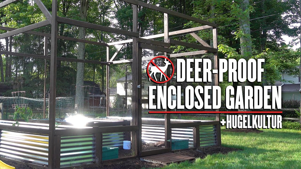 Deer-Proof Enclosed Garden - Raised Hugelkultur Beds