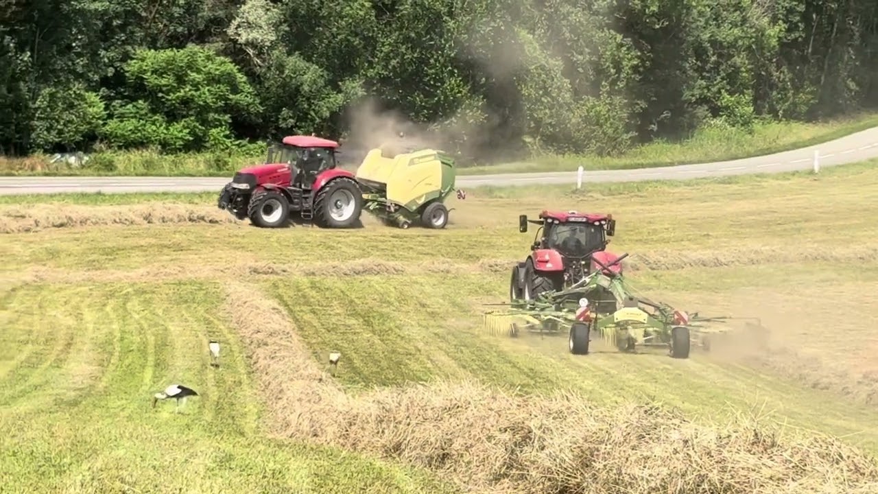 Case IH Maxxum 150 & Krone Swadro TS680 / Case IH Puma 165 CVX & Krone VariPack V190XC 2