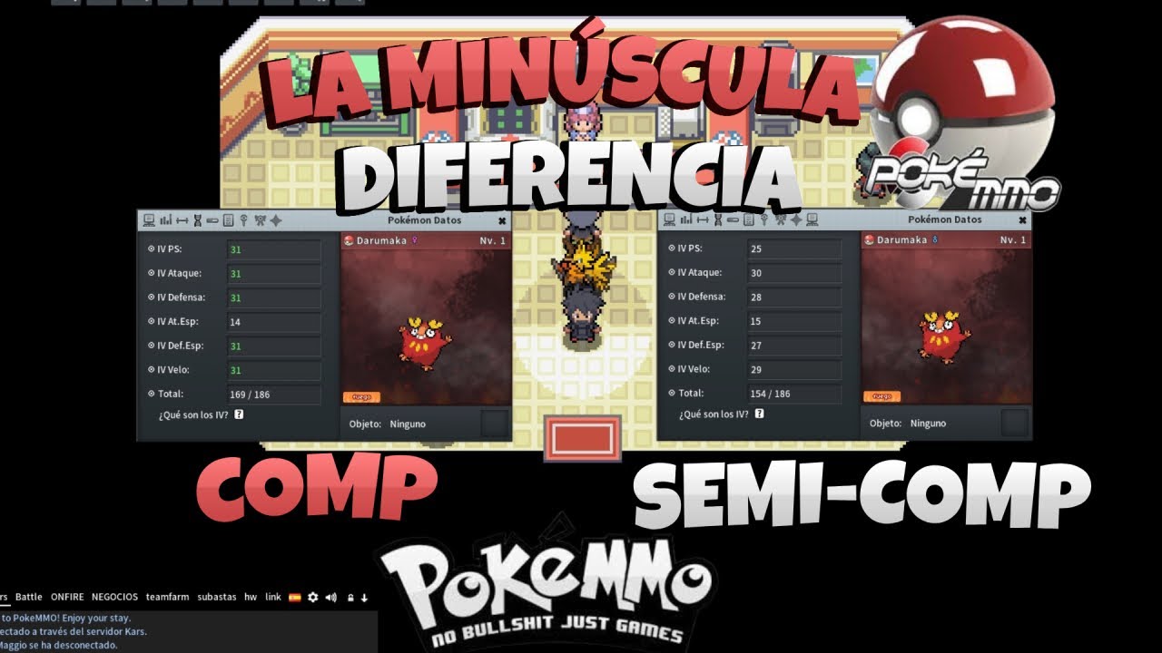 Argumentando a los comentarios mientras enseño diferencias entre comp y semi-comp en Pokemmo