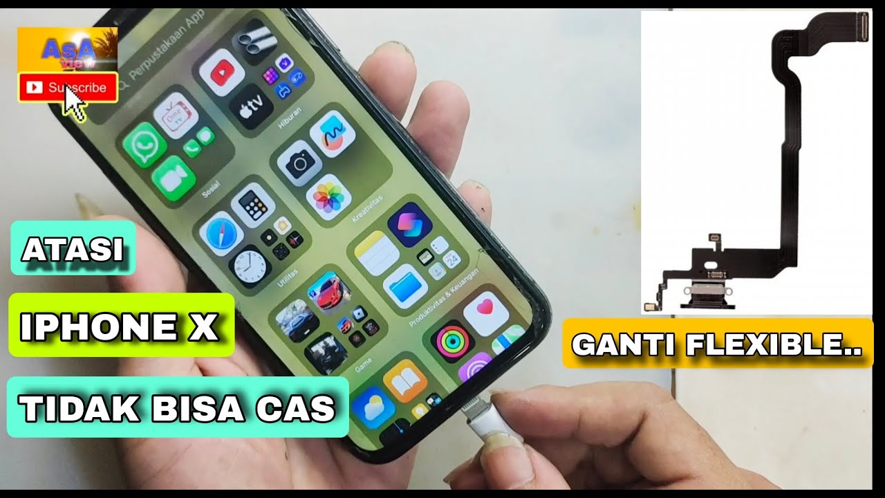 Atasi IPhone X Tidak Bisa Di Charge || Ganti Konektor Cas iPhone X
