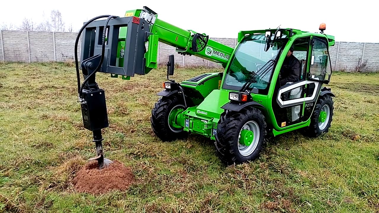 Merlo P27.6 Plus z wiertnicą, sadownictwo, ogrodnictwo, energetyka, rolnictwo, maszyny
