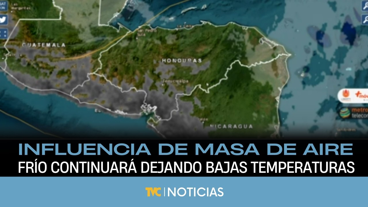 Influencia de masa de aire frío continuará dejando bajas temperaturas al amanecer, según Cenaos.