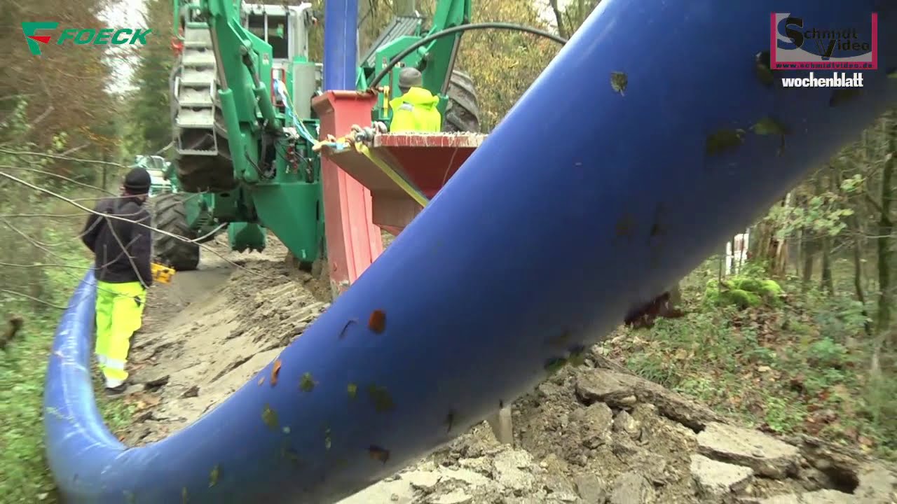 Wasserversorgung 315mm durch Forst mit FOECK ploughing technology