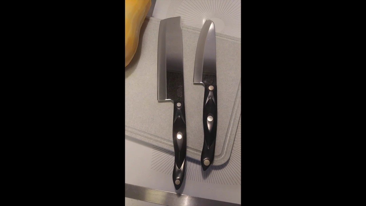 Comparison of 2 Cutco Knives: Hardy Slicer and Vegetable Knife