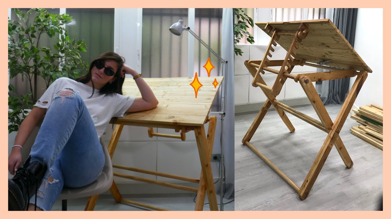 DIY Drafting Table | Foldable Table | With Adjustable Angles | 100% made out of recycled wood