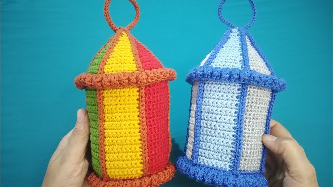 فانوس رمضان كروشيه بشكل جديد ومختلف لاول مره على اليوتيوب فانوس من تصميمي