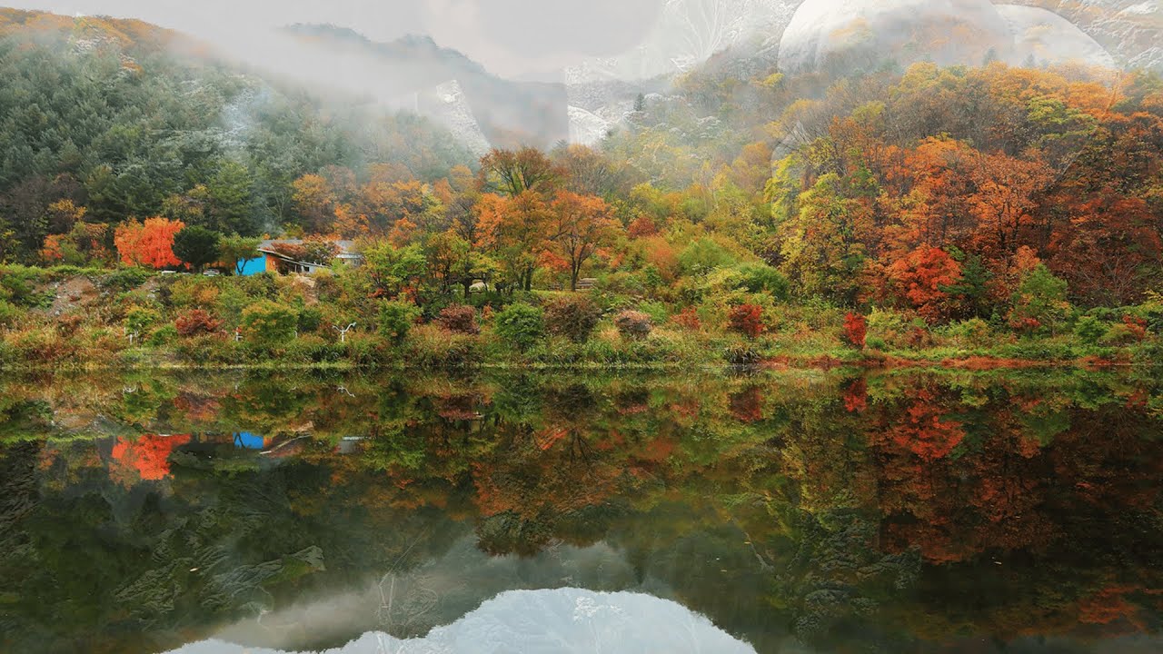 Peak fall foliage in Mt. Seorak
