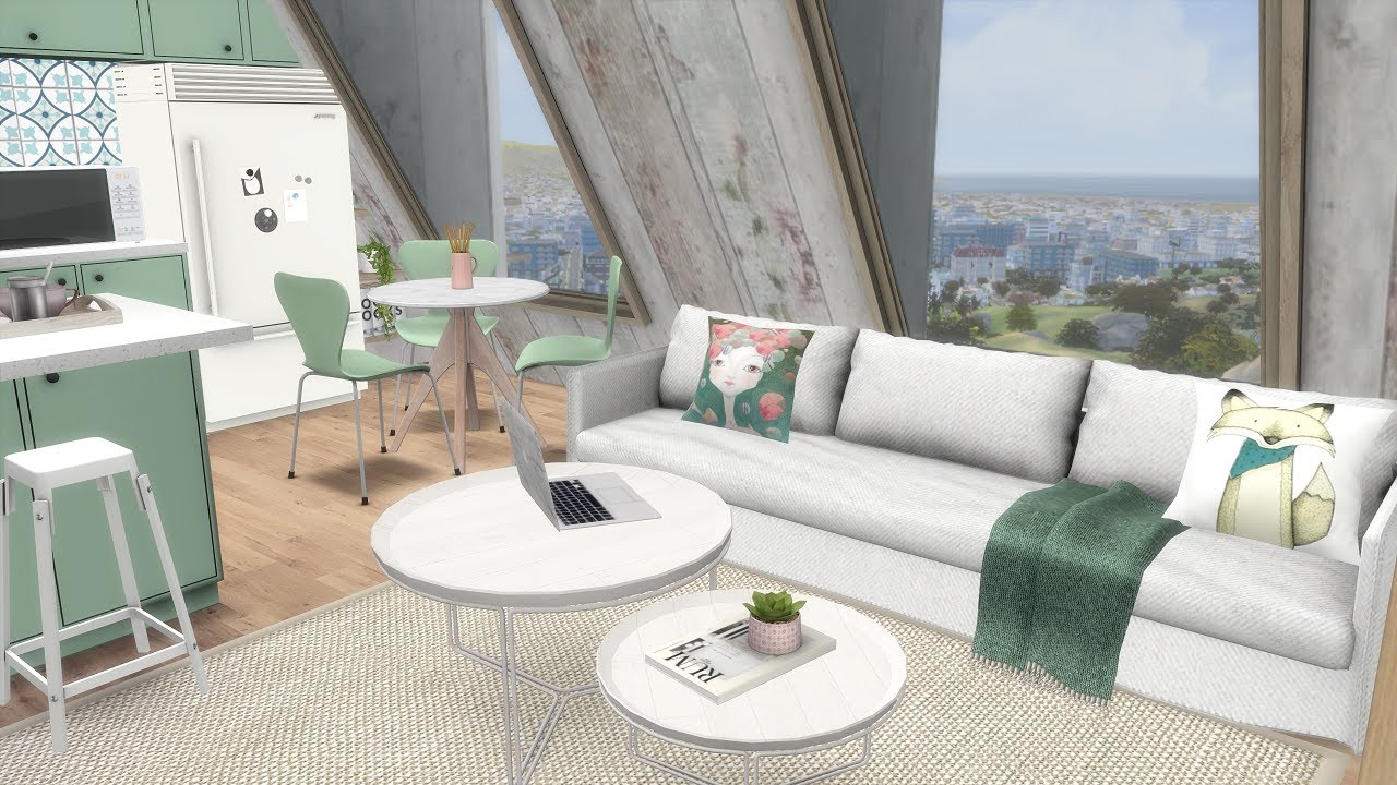 ROMANTIC ATTIC APARTMENT I The Sims 4 I STOP MOTION + CC list