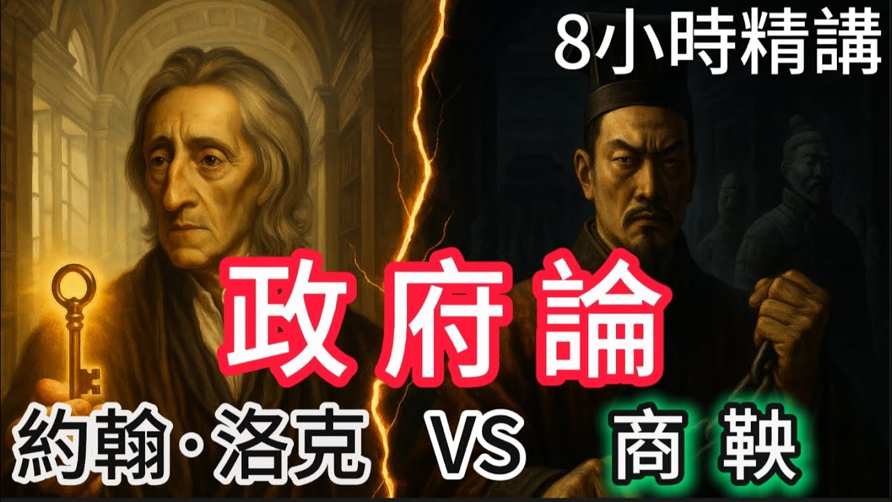 西方哲学史番外篇04，8小时精讲约翰·洛克《政府论》，为何中国没有诞生民主政治？一场跨越2000年的思想辩论：天赋人权 VS 君主专制