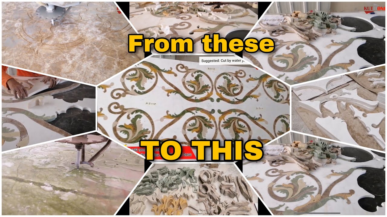 Cut Marble by (waterjet CNC) Floor pattern.