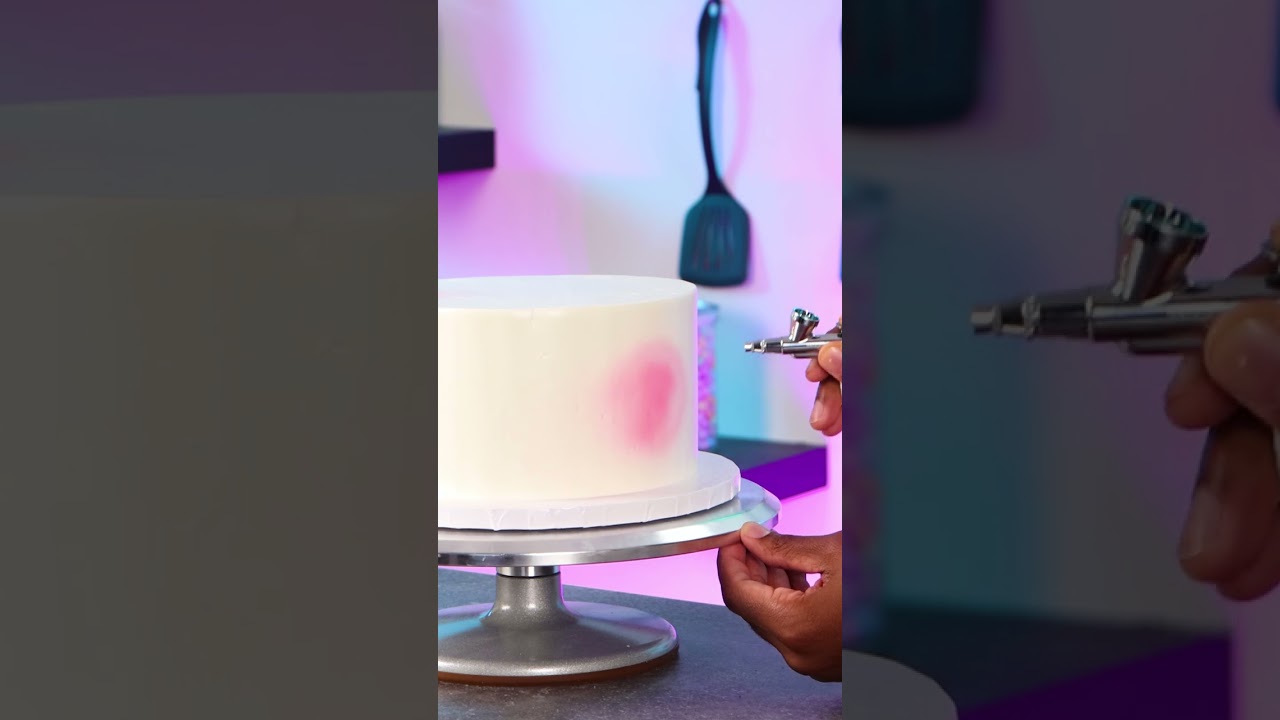 Airbrushing a Galaxy Cake #shorts