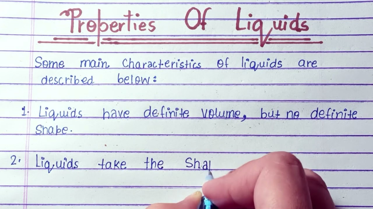 5 lines on Liquids|Characteristics|Significance Of Liquid|Importance Of Liquid|Properties of Liquids