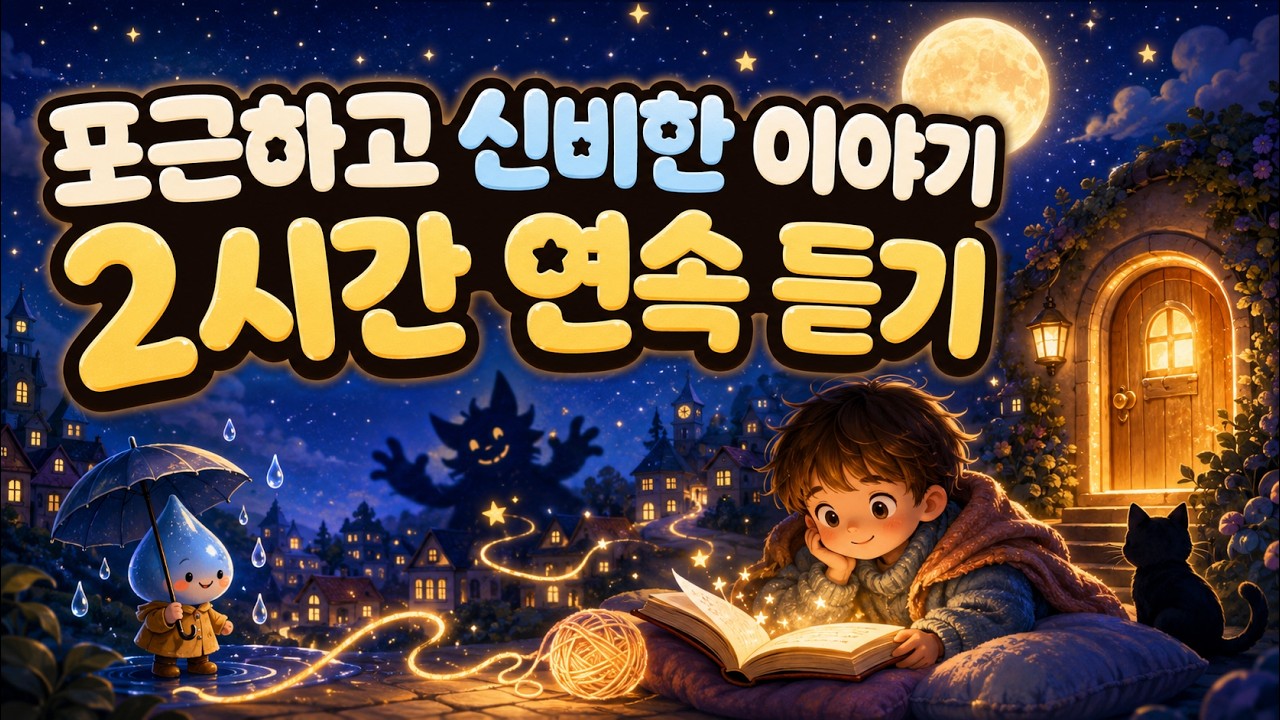 잠들기 좋은 창작 모음 동화 | 반짝이는 털실 한올 | 비오는날의 손님 | 잃어버린 그림자 | 잠시 멈춘 동네 | 할머니의 문을 열면 🌙