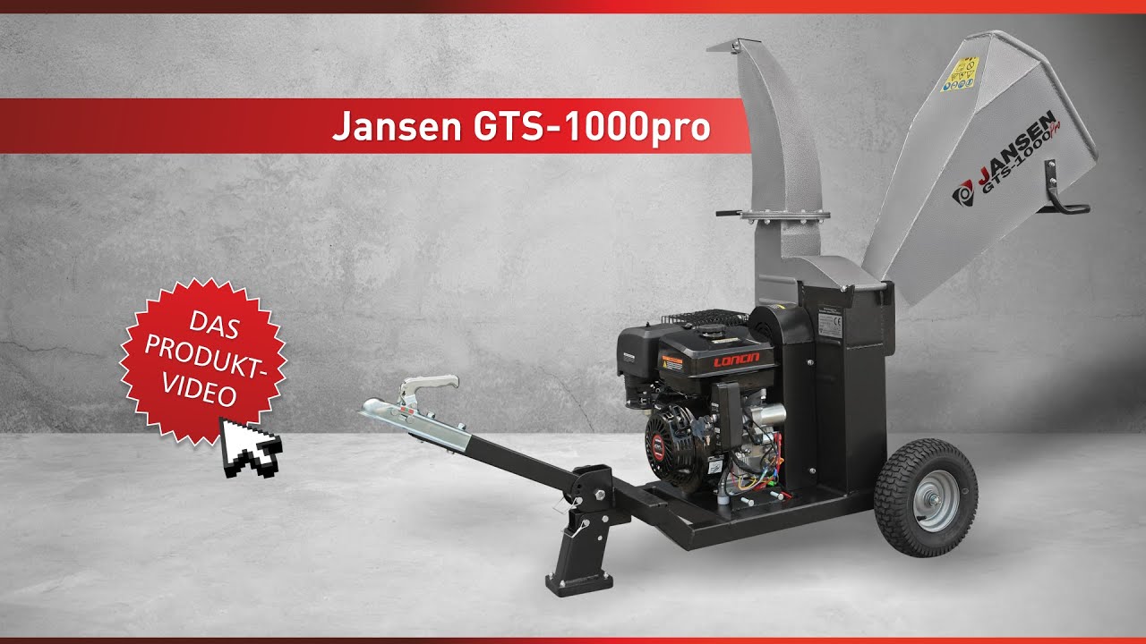 Schredder Jansen GTS-1000pro, Gartenschredder, Gartenhäcksler, 15 PS