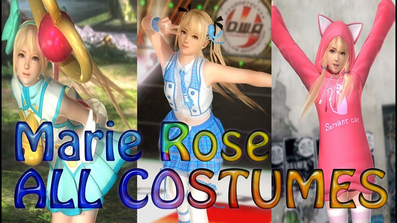 Dead or Alive 5 Last Round: All Marie Rose Costumes (Victory Poses)