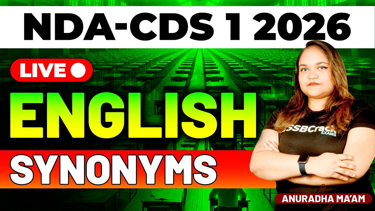 NDA & CDS 1 2026 Exam English Live - Synonyms