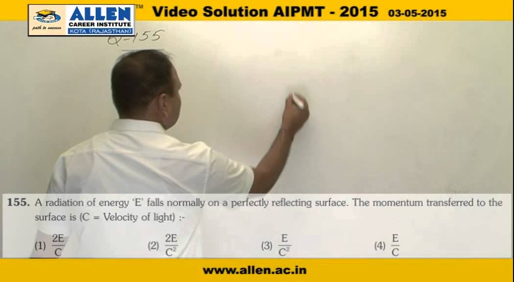 AIPMT 2015 video solutions &ndash; Physics Q. No. 154,155,156 &ndash; AIPMT 2015 Q&A BY ALLEN