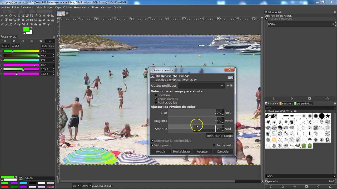 Gimp 2.10.12: Clonar y cambiar colores