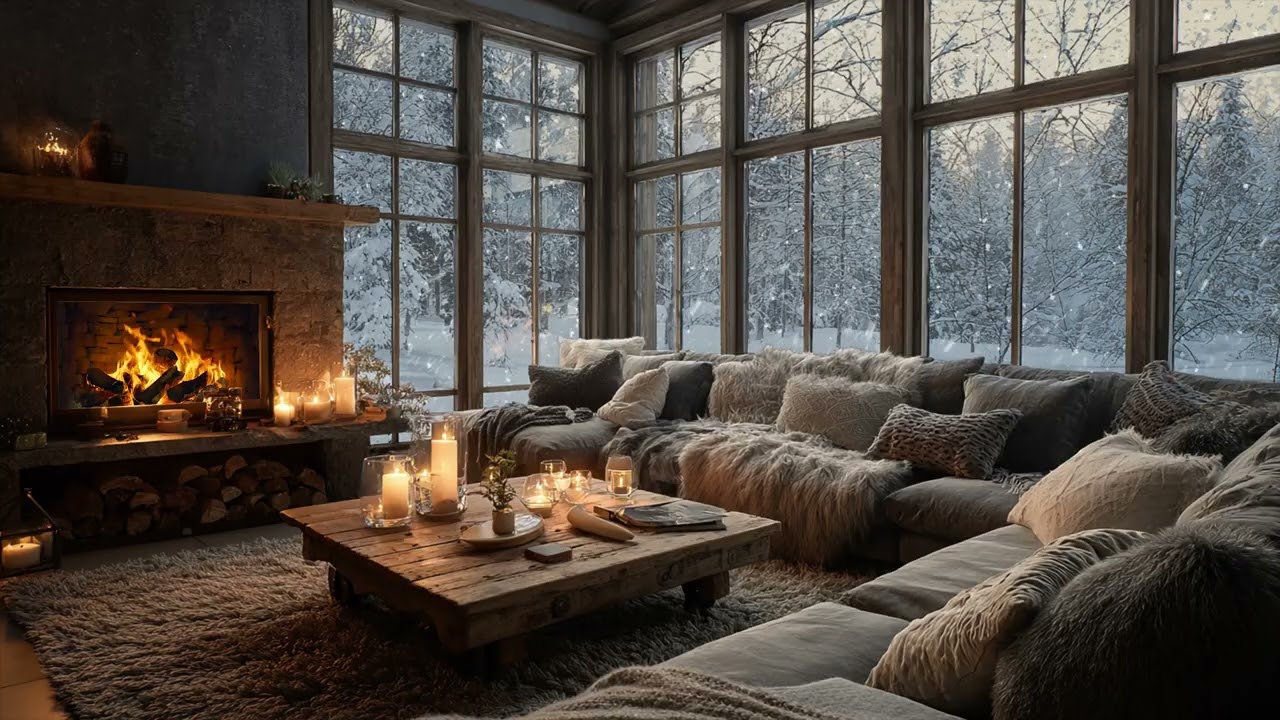 Gentle Winter Snow 🌲 Beyond The Glass Turning Everything Muted And Tender