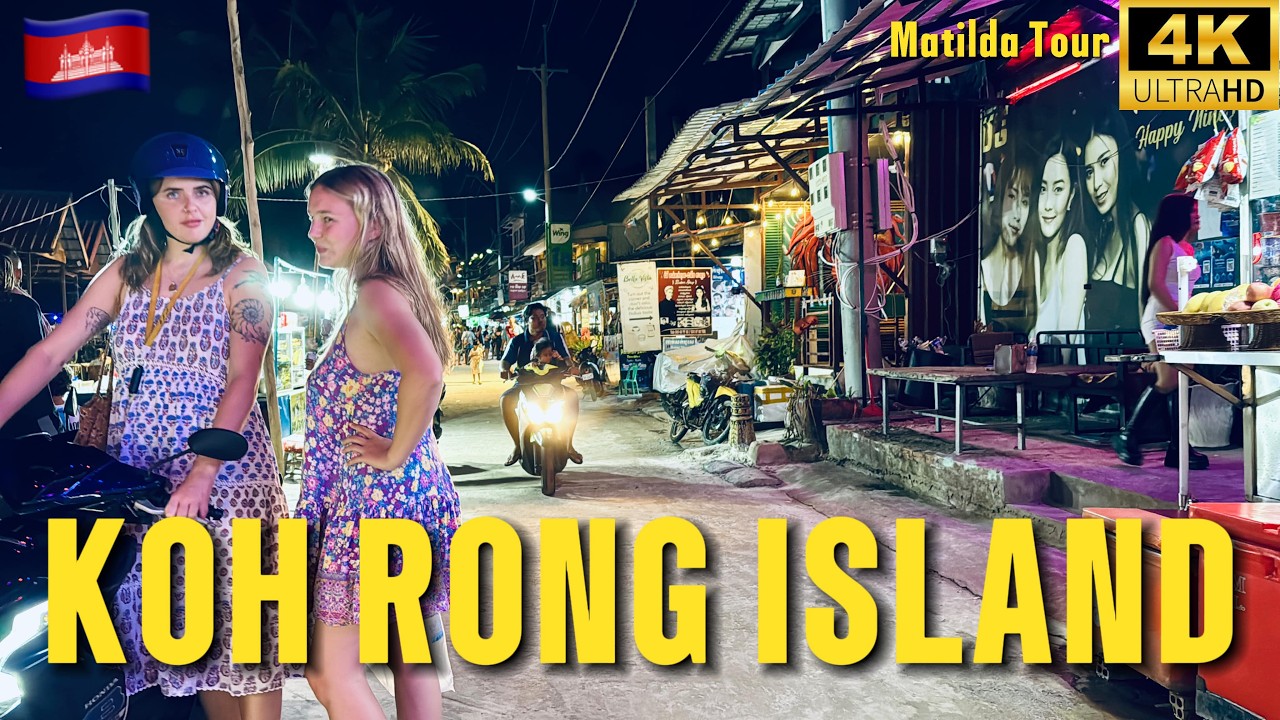 Unfiltered KOH RONG ISLAND | Walking the Beach, Street Food & NightLife | CAMBODIA 4K 2025