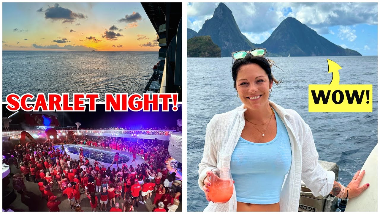 Luxury Catamaran Excursion in St Lucia and Scarlet Night on Valiant Lady!