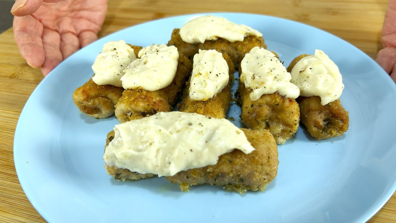 Вкусное и быстрое второе блюдо 😋 Роллы с сыром качо э пепе