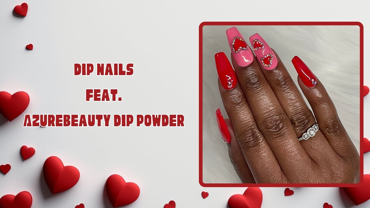 DIY Dip Nails using AzureBeauty Dip Powder & Nail Stencils