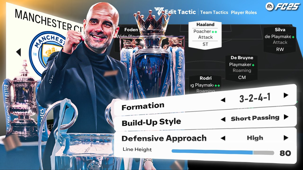 MASTERING GUARDIOLA'S MAN CITY TREBLE WINNING (4-3-3 / 3-4-2-1) TACTICS IN FC 25