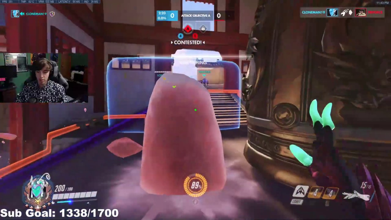 CLONEMAN16 INSANE ECHO! 43 ELIMS! [ OVERWATCH SEASON 22 TOP 500 ]