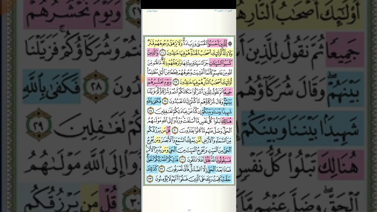 تثبيت و تربيط سورة يونس الربع الثالث( للذين احسنوا الحسنى و زيادة )
