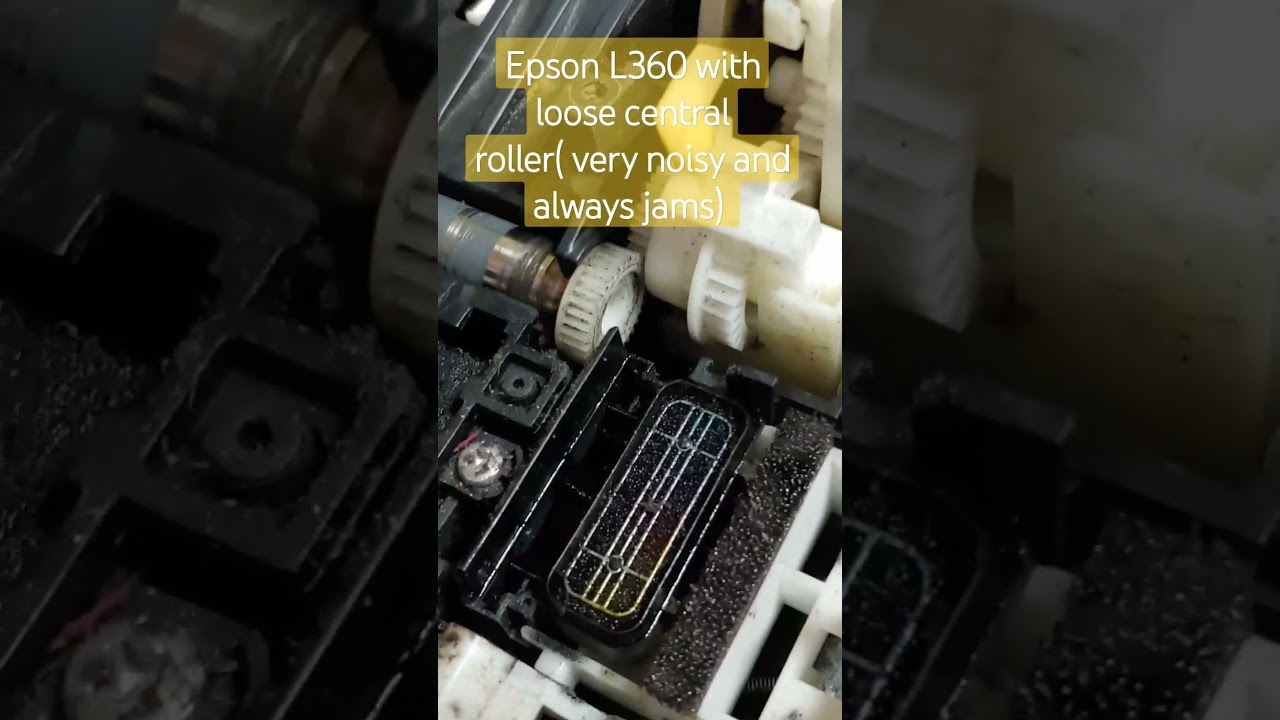 epson l360 papaer jam and stuck with noisy gear grinding #epson #epsonl360 #epsonrepair