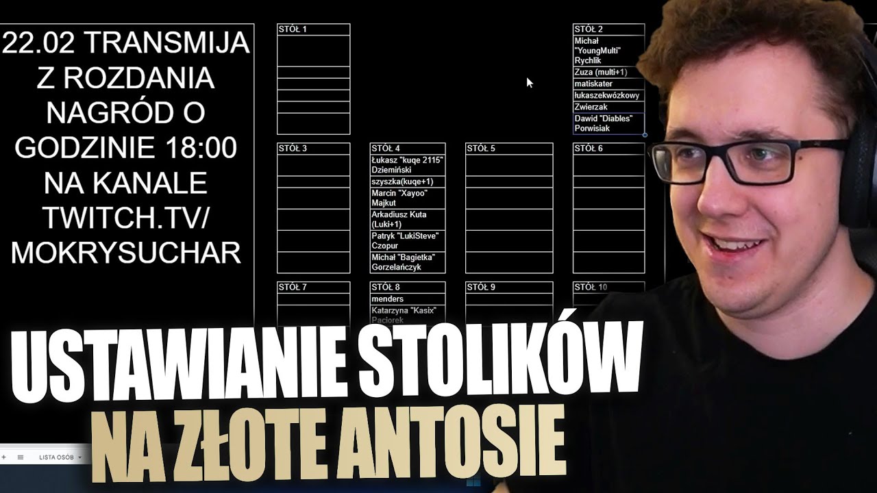 SUCHAR USTAWIANIE STOLIKÓW NA ZŁOTE ANTOSIE