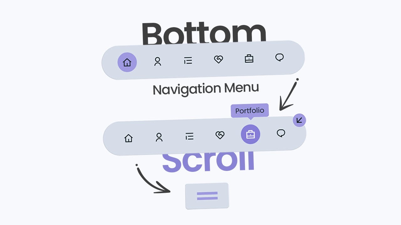 Create a Bottom Navigation Menu For Your Website | With Useful Scroll Behaviours - HTML, CSS & JS