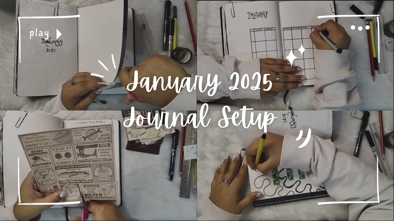 January 2025 Bullet Journal Setup | Minimalist & Vintage-Inspired Mood Board