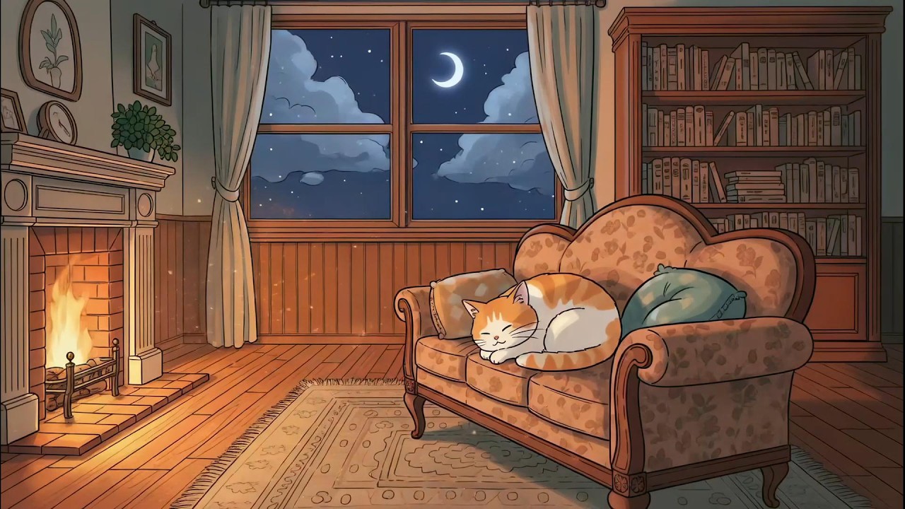 Cozy Evening by the Fireplace 🔥 Calm Lofi Beats for Study & Focus
