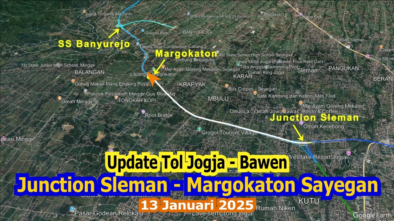 Update Tol Jogja - Bawen, Junction Sleman - Margokaton Sayegan 13 Januari 2025
