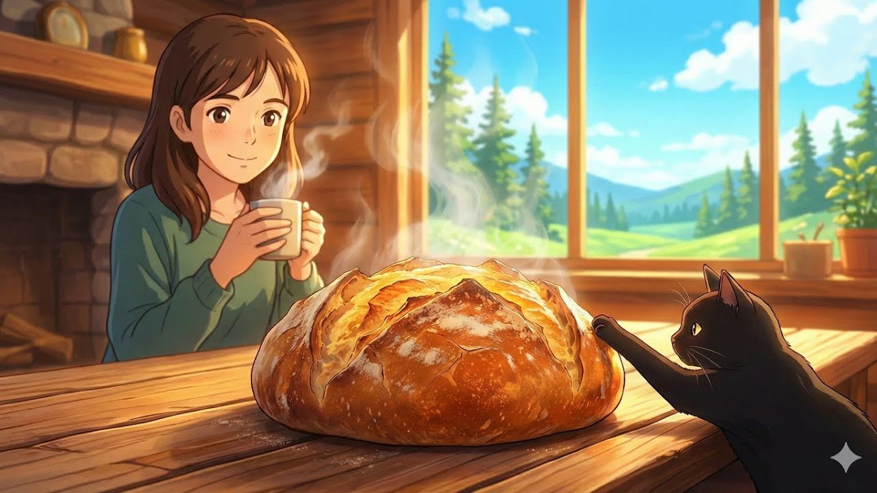 Waking up before Dawn: Baking Bread & Slow Living 🥐☁️ | Cozy Anime ASMR