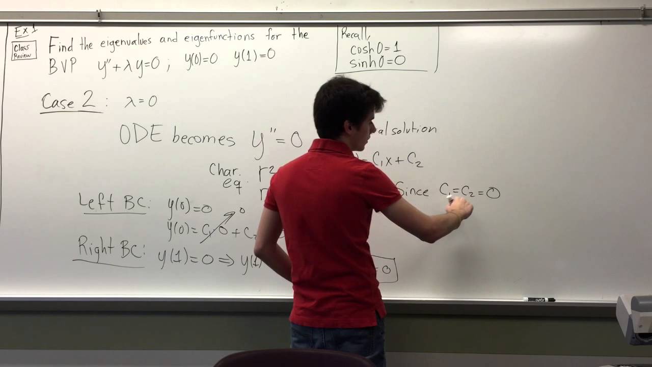 Ch. 10.1 Finding Eigenvalues and Eigenfunctions (Class Example)