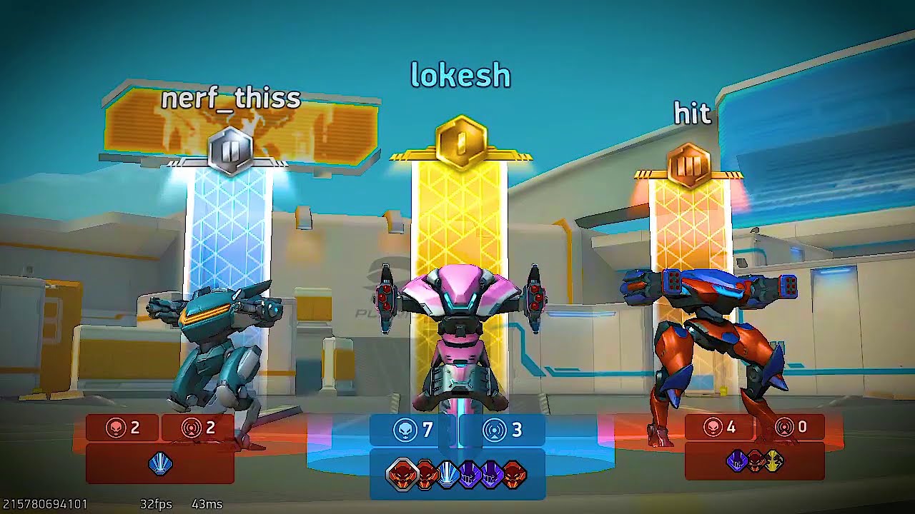 Mech arena gameplay by Arena Fighters..