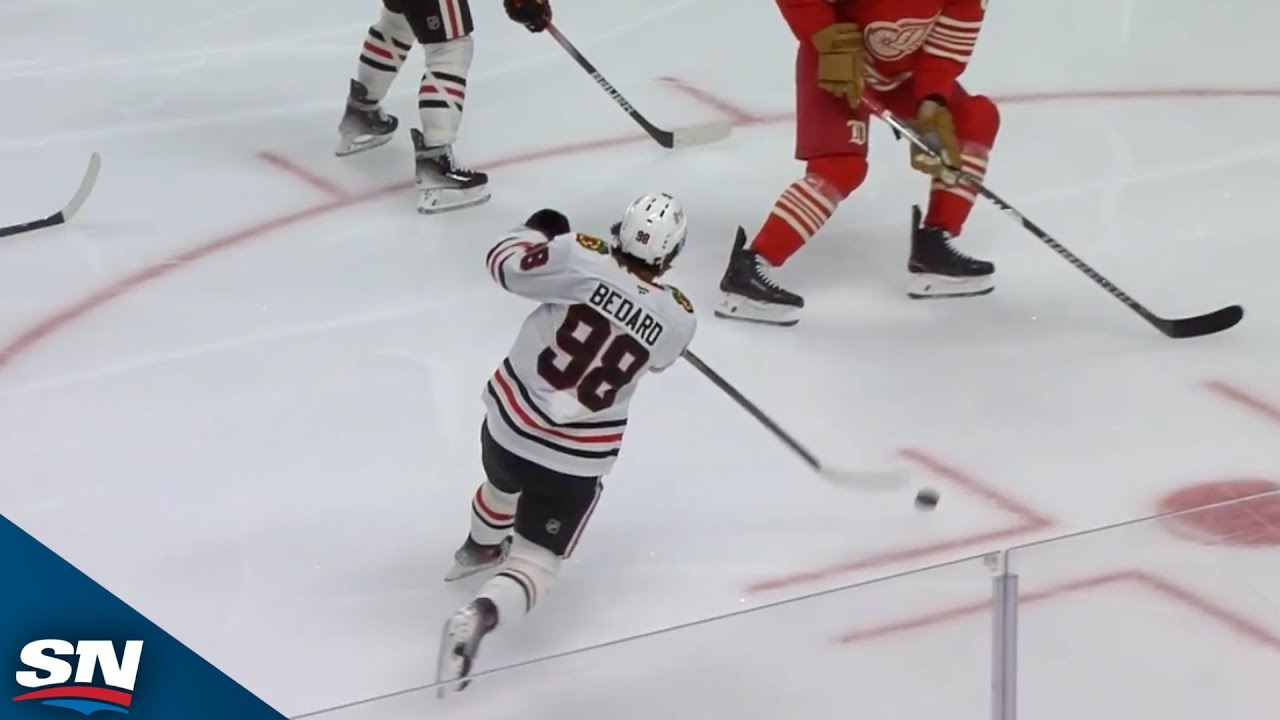 Blackhawks' Connor Bedard Shows off Unreal Release for Snipe Against Red Wings