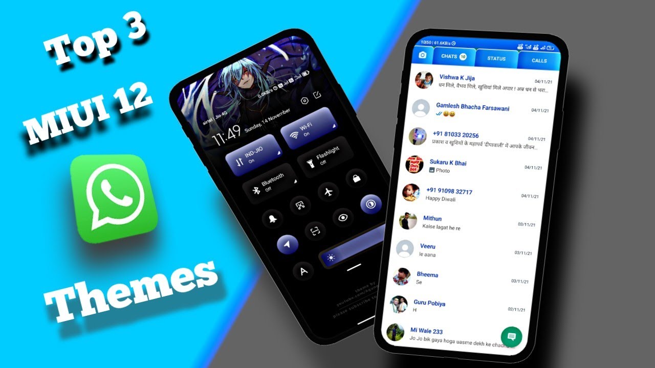 Top 3 miui 12 theme miui |12.5 whatsapp theme | costmize your redmi poco device | MIUI 12.5 themes