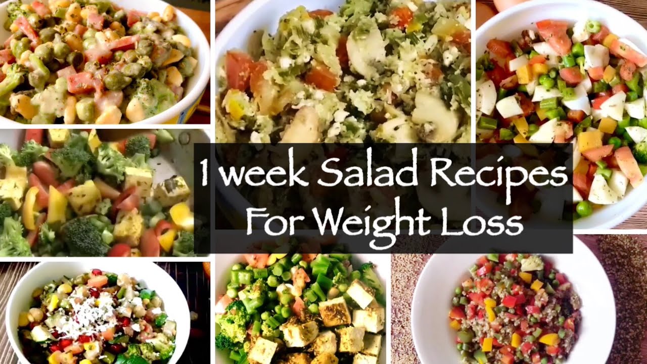 1 Week Salad Recipe | 7 Healthy Quick and Easy Indian Lunch or Dinner Recipes For Weight Loss