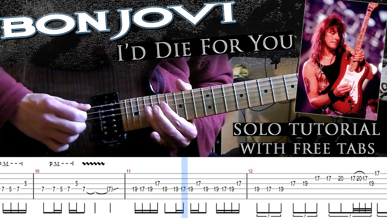 Bon Jovi - I'd Die For You guitar solo lesson (with tablatures and backing tracks)