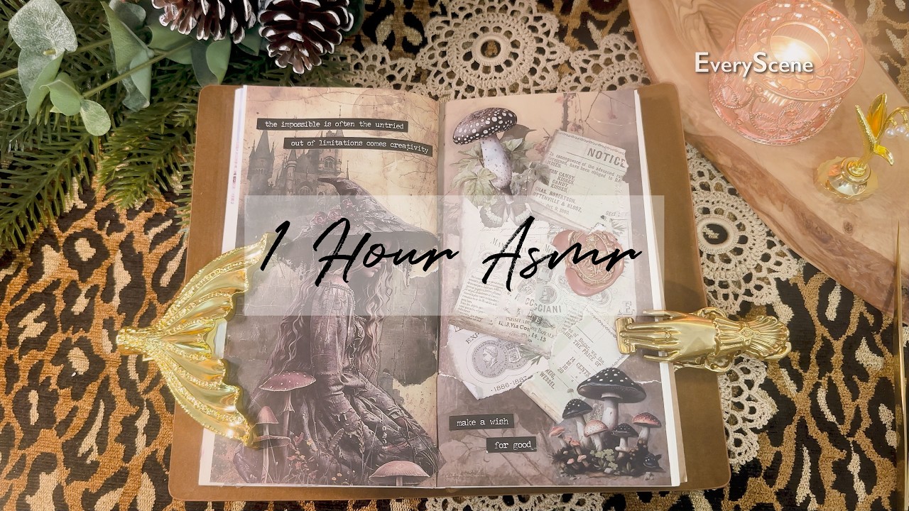 ASMR for sleep 드루와, 꿀잠 재워줄게 😴 | 1 Hour Art Journaling | Relaxing Sounds | #scrapbooking